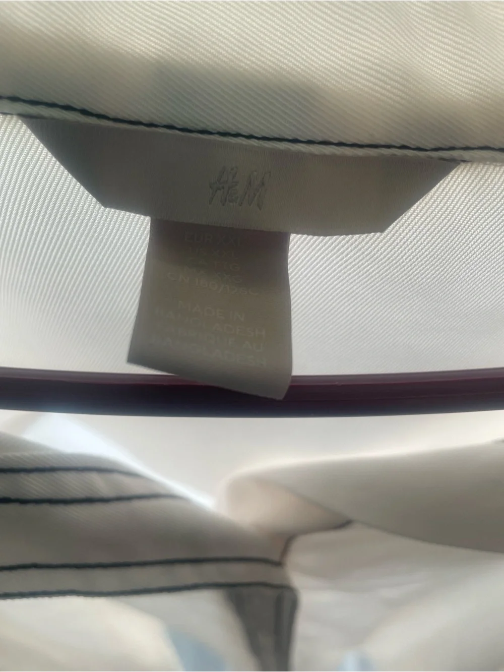 H&M Sheer Cream Button-Down Blouse with Contrast Trim - Picture 4 of 8